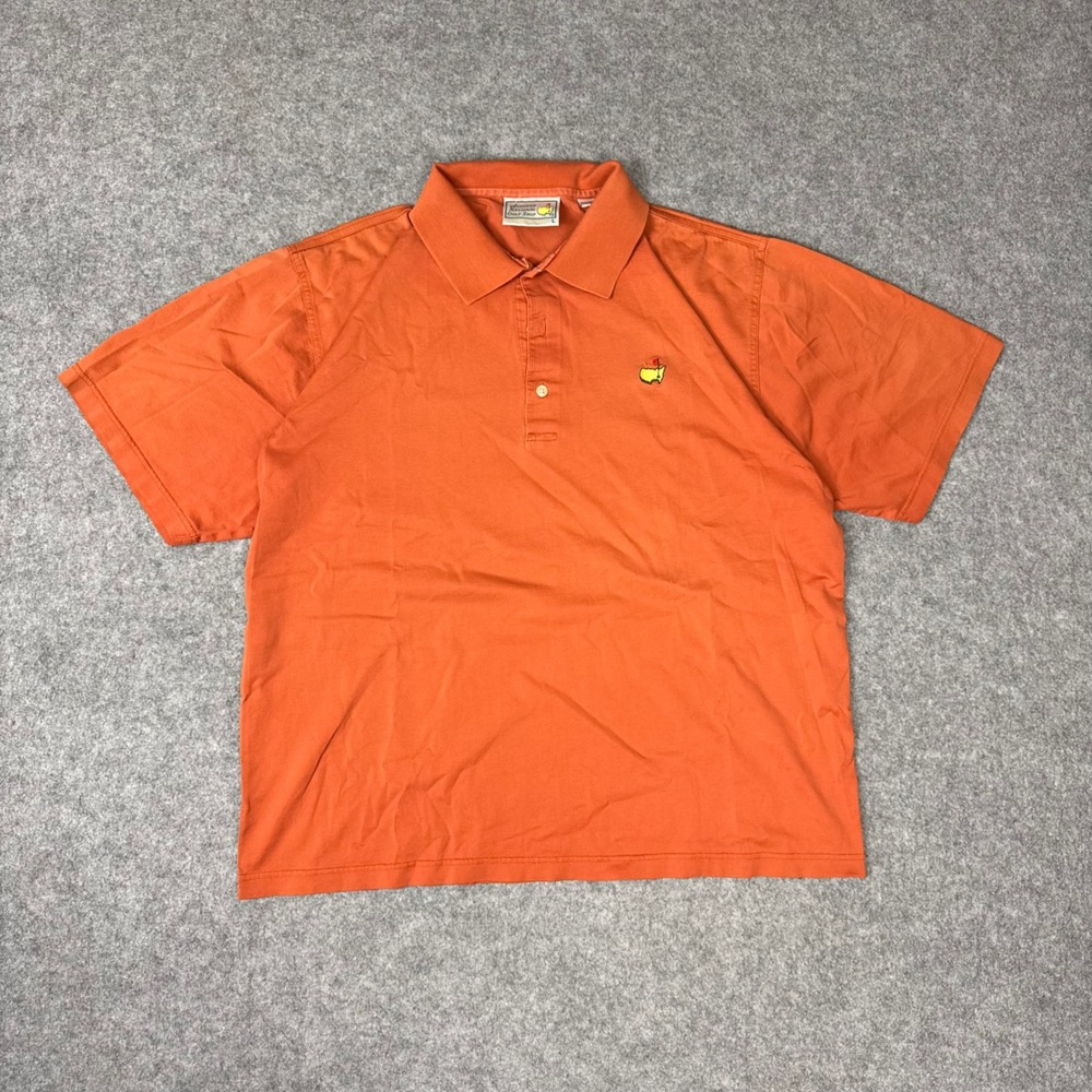 Augusta National Golf Shop Masters Polo Mens Large Orange Mercerized Cotton